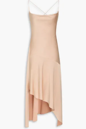 ALICE+OLIVIA Alice Olivia - Harmony asymmetrisches Midikleid aus glänzendem Crêpe - Neutral - US 6