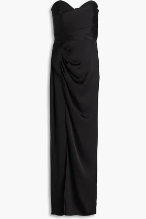 Nicholas Trägerloses Maxikleid aus Satin mit Wickeleffekt - - US 10