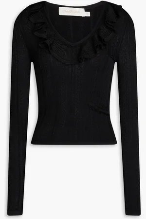 ZIMMERMANN Pullover in Pointelle-Strick mit Rüschen - - 0