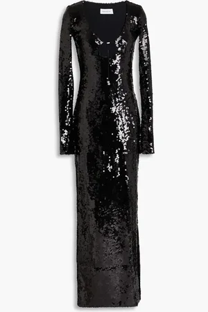 16Arlington Solaria Maxikleid aus Stretch-Tüll mit Pailletten und Cut-outs - - UK 12