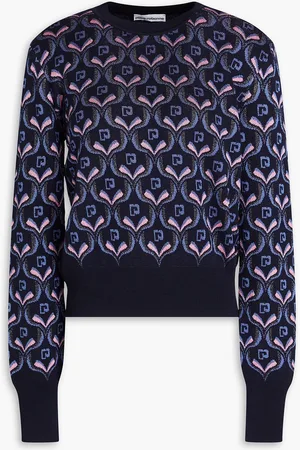 Paco rabanne Pullover aus Jacquard mit Metallic-Effekt - Blau - XS
