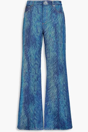 AREA Hoch sitzende Schlagjeans mit Print - Blau - 29