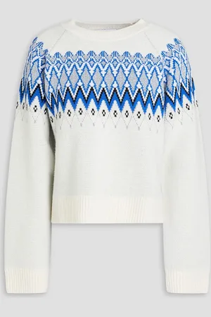 Paco rabanne Pullover aus einer Wollmischung mit Metallic-Effekt und Fair-Isle-Muster - Weiß - L
