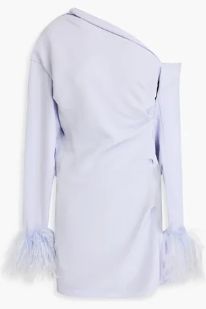 16Arlington Adelaide Minikleid aus Crêpe mit Federverzierung - Lila - UK 14