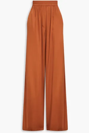 ALEX PERRY Walden Hose mit weitem Bein aus Satin aus einer Seidenmischung - Braun - UK 6