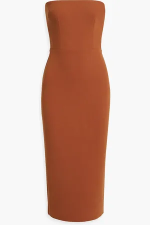 ALEX PERRY Callan trägerloses Midikleid aus Crêpe - Metallic - UK 12