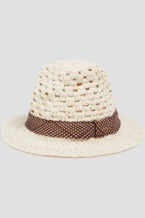 Chloé Fedora aus gehäkelter Baumwolle - Weiß - M