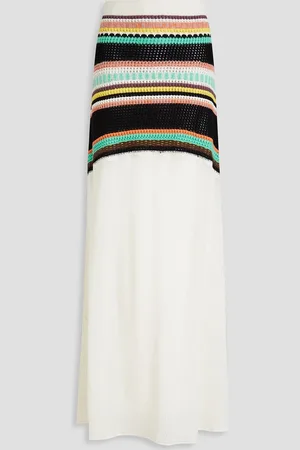 Chloé Maxi-Strickrock aus Wolle in Häkeloptik - Weiß - L