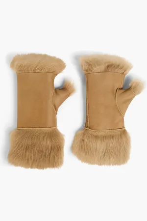 KARL DONOGHUE Fingerlose Handschuhe aus Shearling - Neutral - ONESIZE