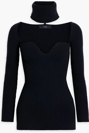 Arch4 Amandine wandelbarer Pullover aus geripptem Kaschmir - Blau - S