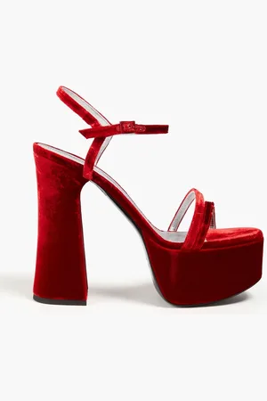 Serafini Plateausandalen aus Samt - Rot - EU 41