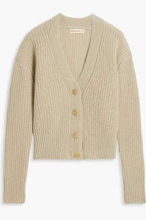 &Daughter Brigid Cropped Cardigan aus gerippter Wolle - Neutral - S
