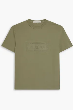 Alexander Wang T-Shirt aus geprägtem Baumwoll-Jersey - Grün - XS