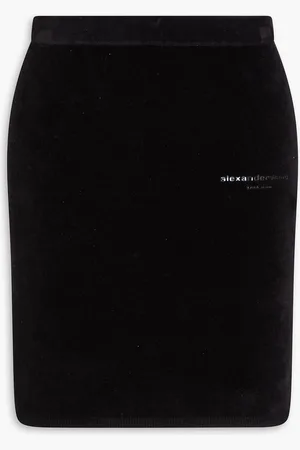 Alexander Wang Minirock aus Chenille aus einer Baumwollmischung mit Logoprint - - S