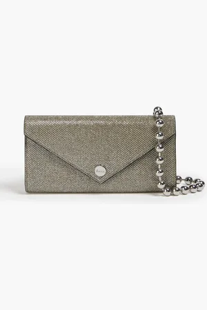 Ganni Clutch aus Metallic-Webstoff mit Glitter-Finish - Metallic - OneSize