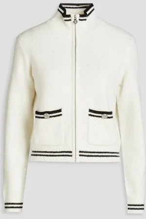 Maje Strickcardigan mit Pailletten - Weiß - 1