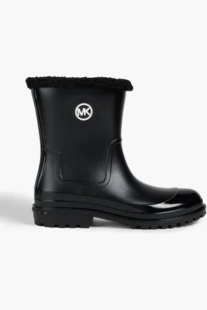 Michael Kors بوت بطول الكاحل "مونتاني" من مادة PVC بحواف من فرو صناعي - - US 8