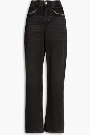 Maje Hoch sitzende Jeans mit weitem Bein und Kristallverzierung - - FR 34