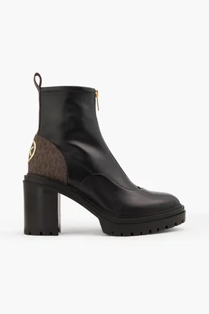 Michael Kors Cyrus Ankle Boots aus beschichtetem Canvas und Kunstleder - - US 8.5