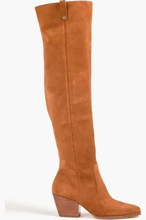 Michael Kors Harlow Overknees aus Veloursleder - Braun - US 6