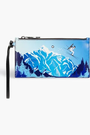 Montblanc Pochette aus bedrucktem Leder - Blau - OneSize