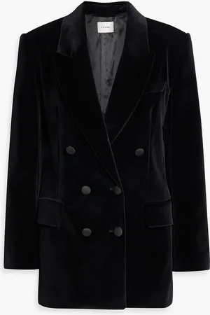 Frame Doppelreihiger Blazer aus Velours aus einer Baumwollmischung - - US 2