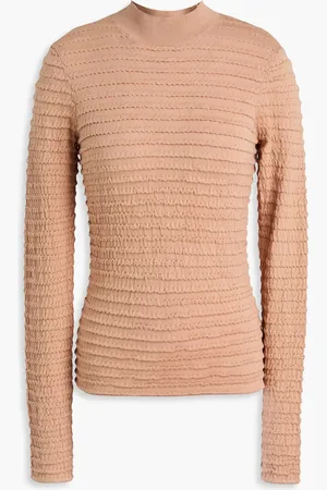 Frame Rollkragenpullover aus einer Seidenmischung mit Rüschen - Neutral - M