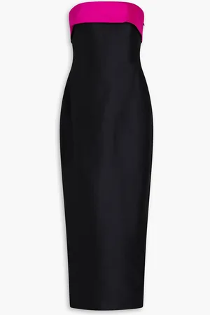 Badgley Mischka Trägerloses Maxikleid aus Mikado mit Schleife - - US 10