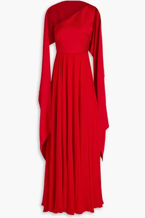 Badgley Mischka Robe aus Satin mit Georgette-Einsatz - - US 4