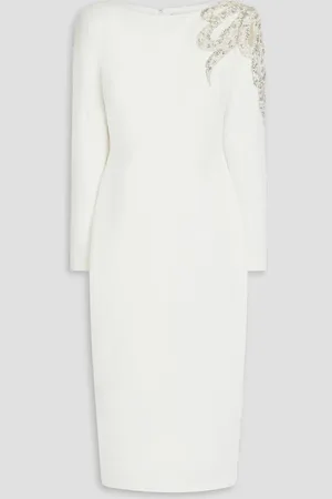 Badgley Mischka Midikleid aus Stretch-Crêpe mit Verzierung - - US 2