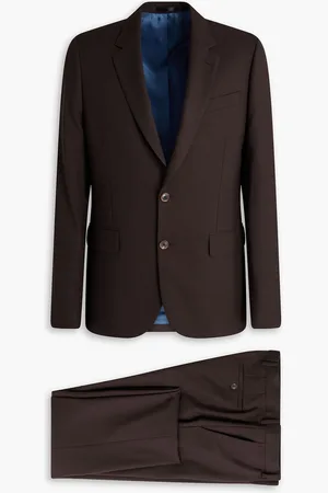 Paul Smith بدلة رسمية مصنوعة من الصوف والتويل - Braun - US 38