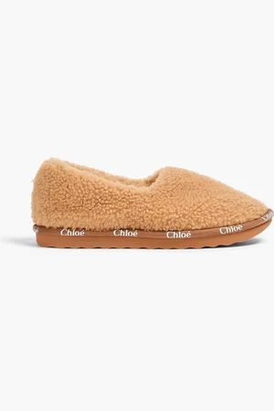 Chloé Woody Slippers aus Shearling - Braun - EU 37