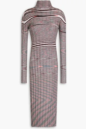 Missoni Midikleid aus einer gerippten Kaschmir-Seidenmischung in Space-Dye-Optik - - IT 38