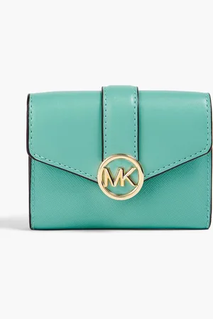 Michael Kors Carmen Portemonnaie aus Glatt- und Narbenkunstleder - Grün - OneSize