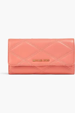 Michael Kors Jet Set Portemonnaie aus gestepptem Kunstleder - Orange - OneSize