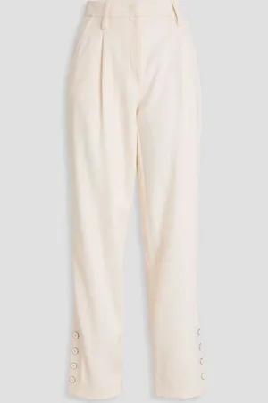 Giorgio Armani Karottenhose aus Woll-Twill mit Falten - Weiß - IT 46