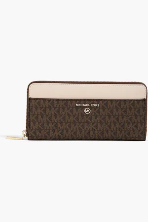 Michael Kors Portemonnaie aus strukturiertem Leder und Glattleder mit Logoprint - - OneSize