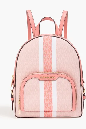 Michael Kors حقيبة ظهر "جايسي" من جلد صناعي بملمس نافر مزينة بطبعة شعار العلامة - Pink - OneSize