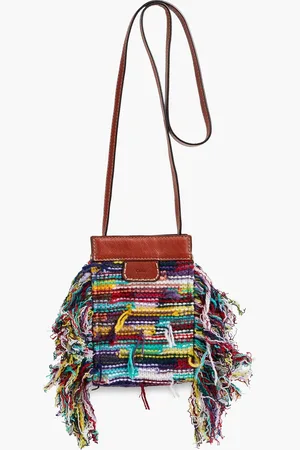 Chloé Handy-Pochette aus Tweed mit Fransen und Lederbesatz - - OneSize