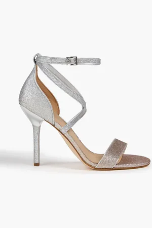 Michael Kors صندل "أستريد" من جلد صناعي مزيّن بالغليتر - Metallic - US 7