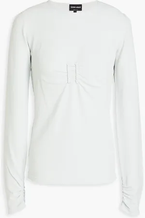 Giorgio Armani Drapiertes Strickoberteil - Grau - IT 40
