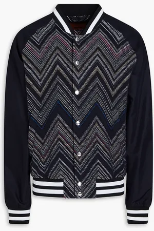 Missoni Bomberjacke aus Twill und Häkelstrick aus einer Baumwollmischung - Blau - IT 52