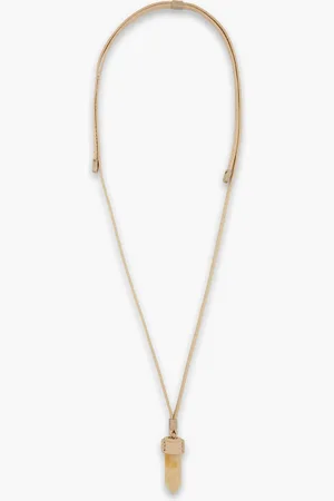 Chloé Kette aus Leder mit goldfarbenen Details und Citrin - Neutral - OneSize