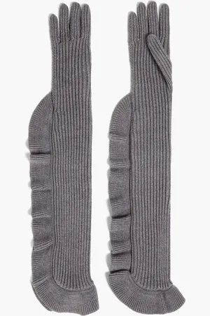 RED(V) Gerippte Handschuhe aus einer Wollmischung mit Rüschen - - L/XL