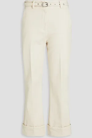 3.1 Phillip Lim Hoch sitzende Kick-flare-Jeans mit Gürtel - Weiß - US 4
