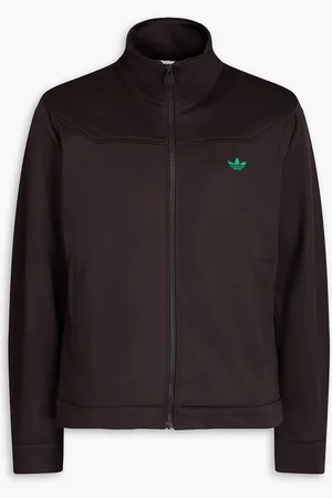 adidas Jacke aus Jersey aus einer Baumwollmischung mit Reißverschluss und Stickereien - Braun - M