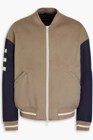 Emporio Armani Bomberjacke aus Shell und Wollfilz - Neutral - IT 48