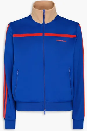 adidas Trainingsjacke aus Jersey in Colour-Block-Optik mit Stickereien und Reißverschluss - Blau - S