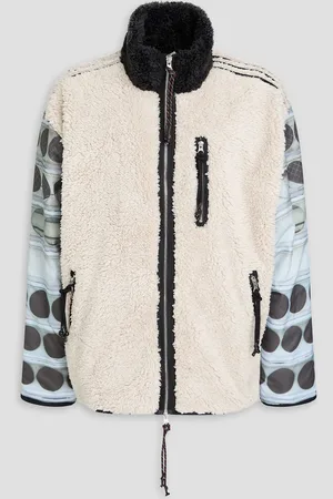 adidas Jacke aus Fleece mit Shelleinsatz und Print - Weiß - L