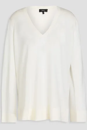THEORY Pullover aus einer Wollmischung - Weiß - XS